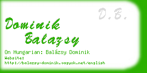 dominik balazsy business card