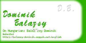 dominik balazsy business card